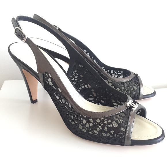 CHANEL Black Slingback Sandals NWT 40.5 - Picture 4 of 16